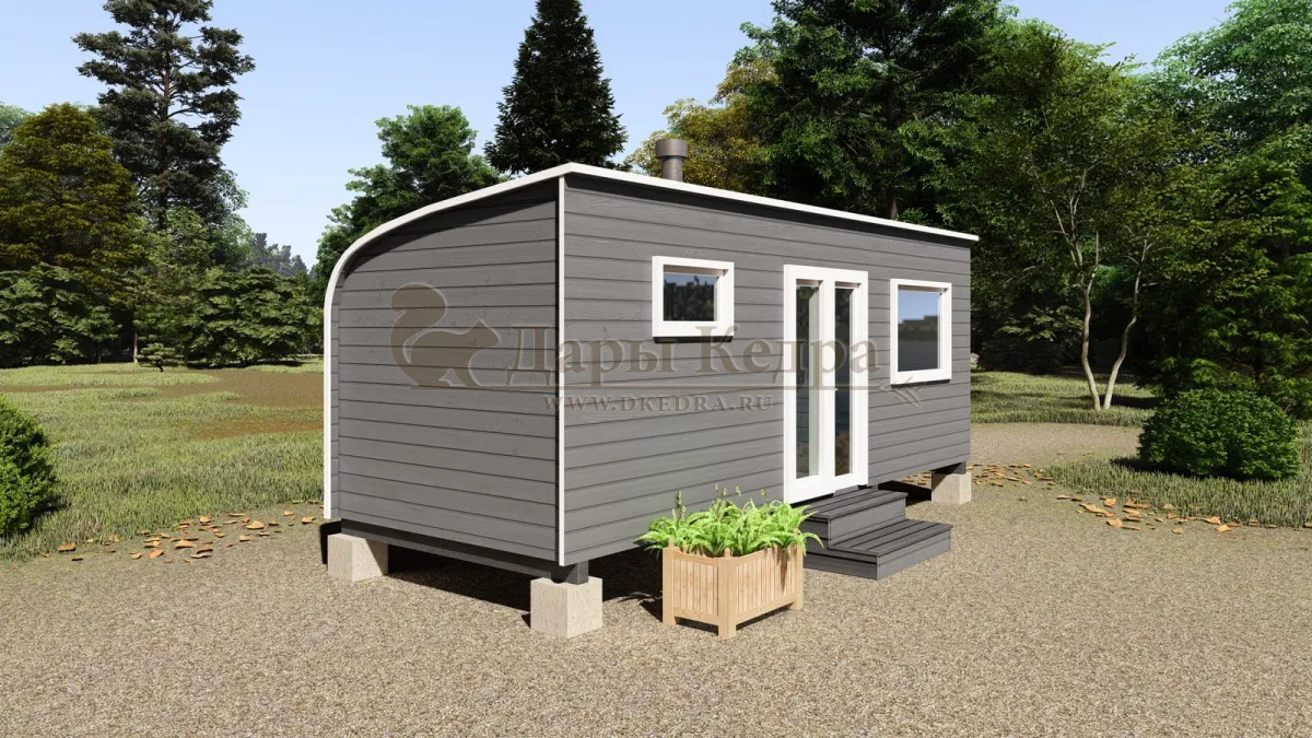 Баня «Парус» из кедра 6х2,2 метра (вариант 2)