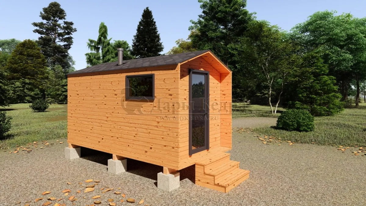 Каркасная баня «Барн» из кедра 4х2,2 метра
