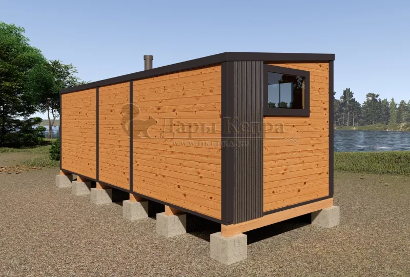 Каркасная баня «Лофт» из кедра 6х2,2 метра (вариант 1)