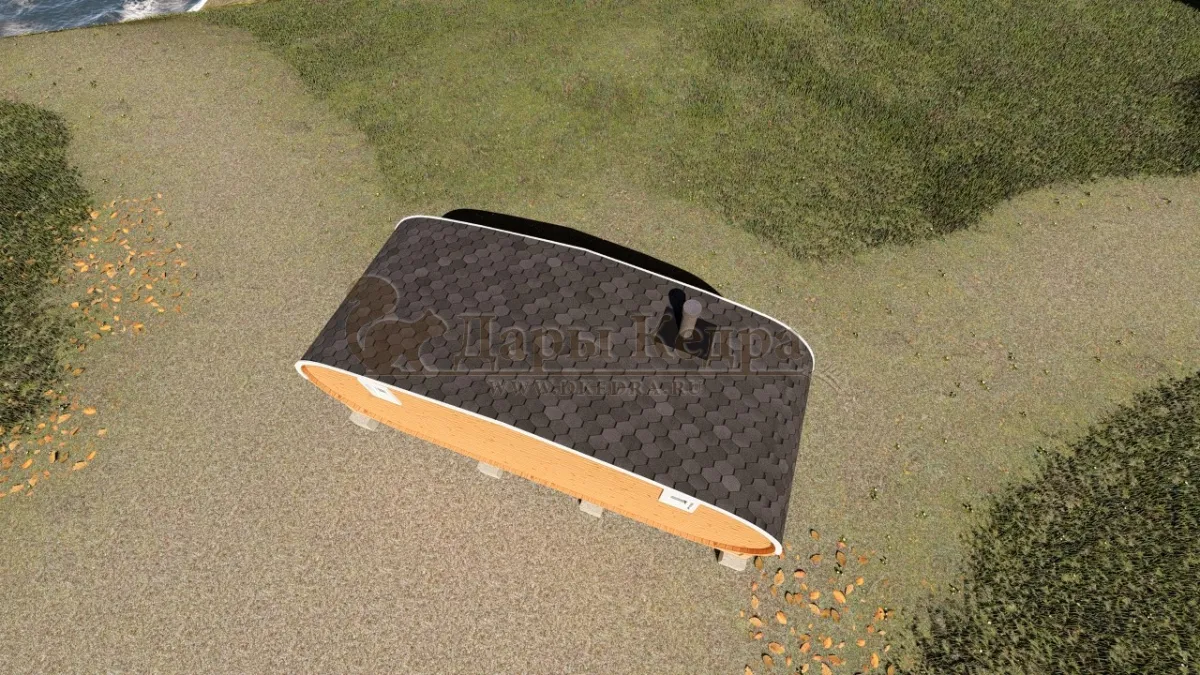 Баня-бочка овальная из кедра 6х2,2 метра